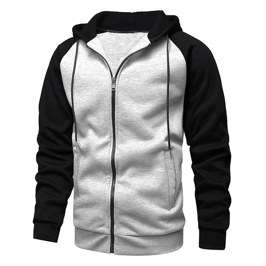 2024 Men's Jacket Fashion Spliced Autumn Jackets for Men Fleece Long Sleeve Coat Man Casual Hoodies Streetwear Men's Coats