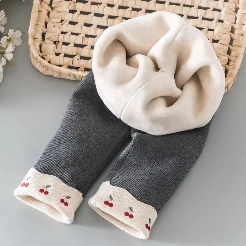 Girls' Autumn and Winter New Leggings Toddler Kids Korean Version Velvet Fashionable Elastic Cartoon Legging Pants for Children