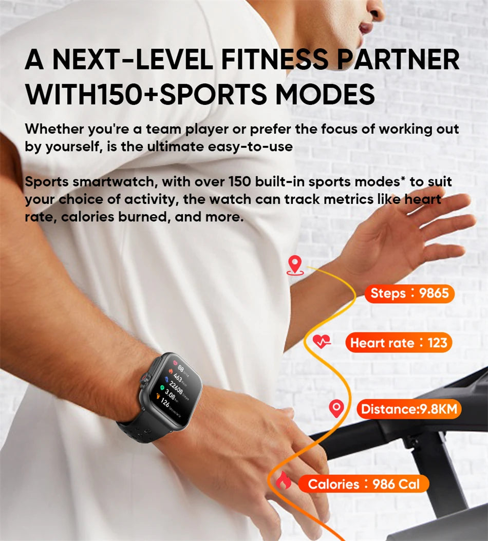 2025 New For Xiaomi Smart Watch Men Women 1.85-Inch HD AMOLED Full Touch Screen IP68 Waterproof Bluetooth Call SmartWatch Man
