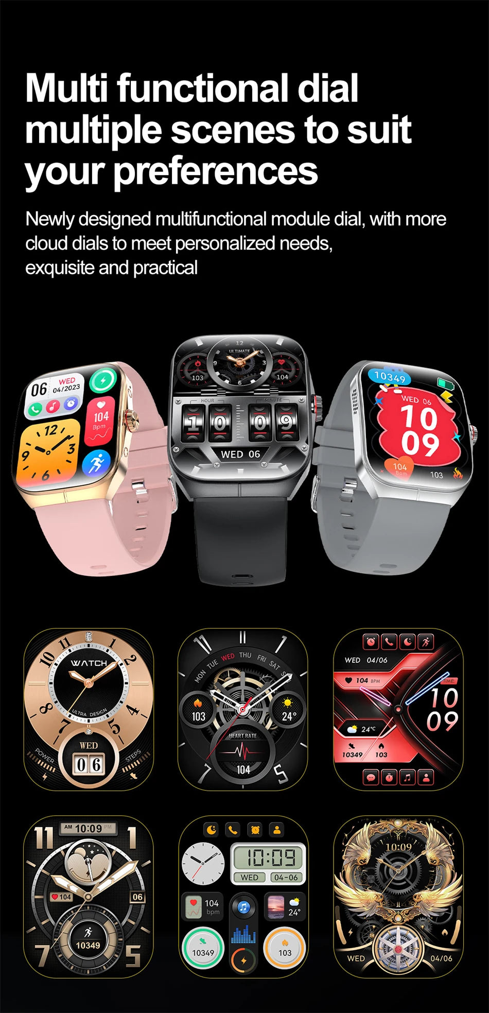 Smart Watch 1.95''AMOLED Curved Display BT Call NFCHeart Rate Monitor Multi-Sport Modes Fitness Tracker Smartwatch for Men Women