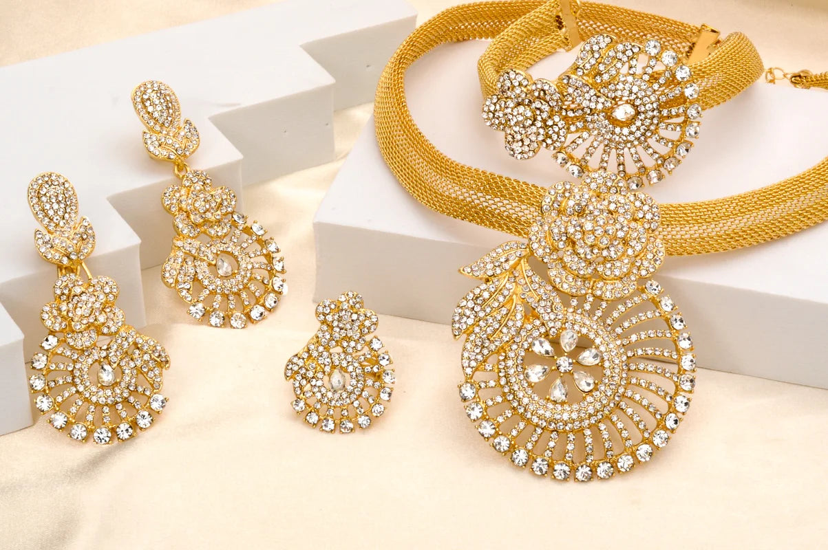 ZEADear Jewelry Sets Egg Shape Bridal Wedding Earrings Necklace Bracelet Ring Gold Plated Anniversary Jewellery Wholesale Gift