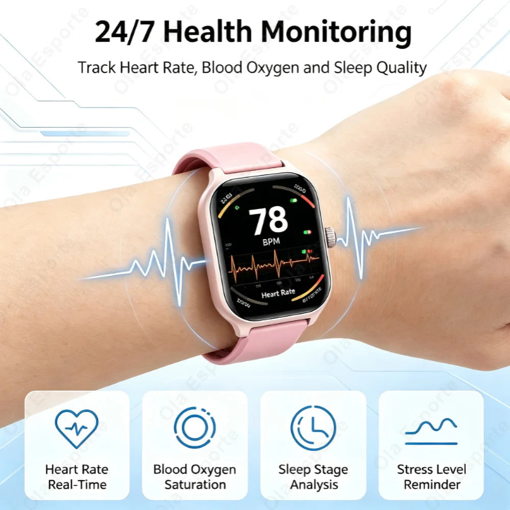 2026 New Smart Watch 2.01'' HD Display Answer Make Call Message Preview Sport Modes DIY Dial Weather Forecast For Men Women HW12