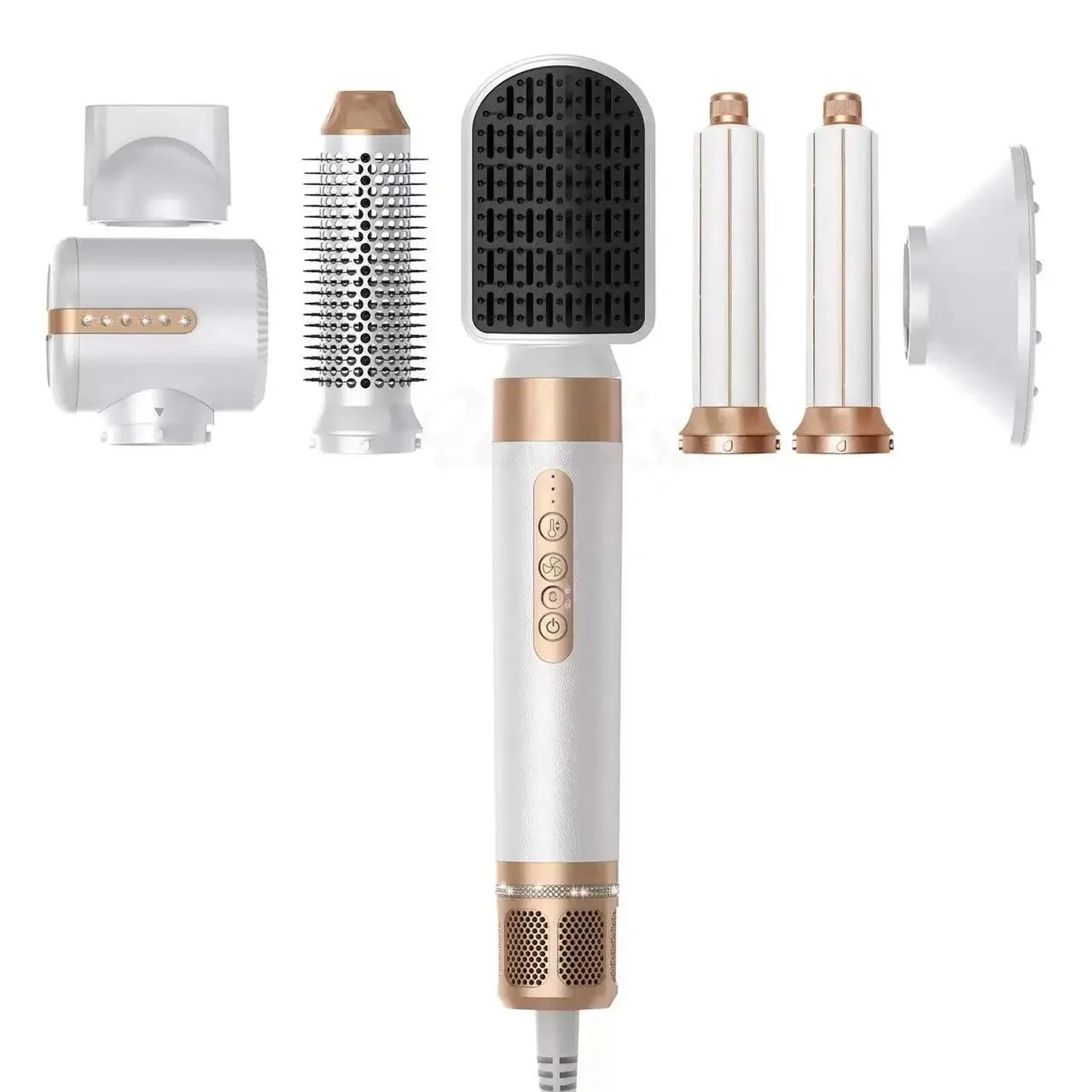 7 In 1 Hair Dryer Brush Brushless High Speed Hair Dryer with Diffuser Ionic Blow Dryer Hot Air Styling Comb Auto Hair Curler