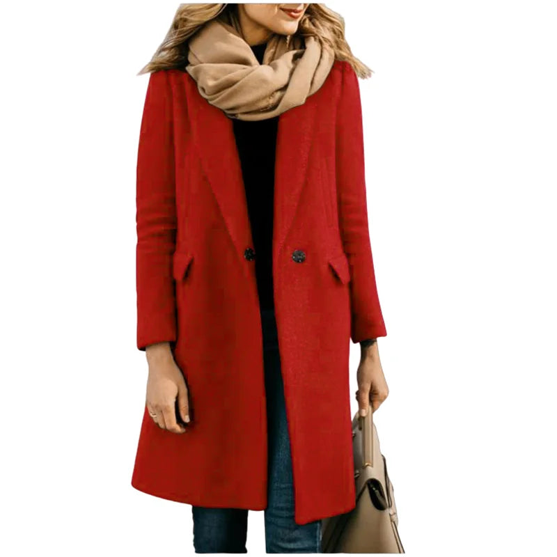 Women's Jackets Wool Blends Autumn Winter Trench Coat Flip Collar Warm Lining Coat Long Jacket Streetwear Women's Clothing M-3XL