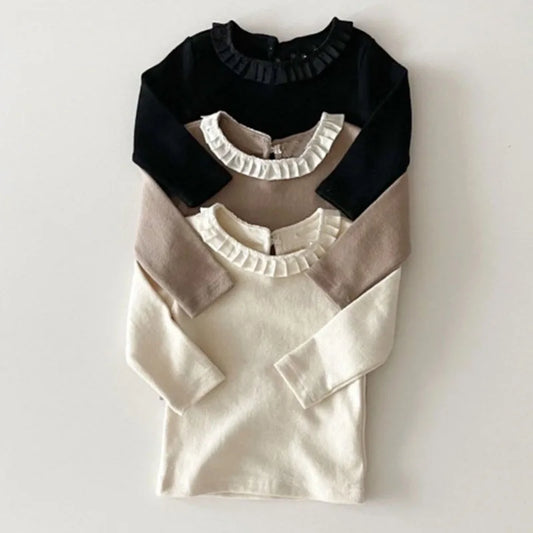 Korean Style Newborn Baby Girls T-shirt Cotton Long Sleeve Spring Autumn Baby Girls Clothes Toddler Baby Girl T-shirt Tops