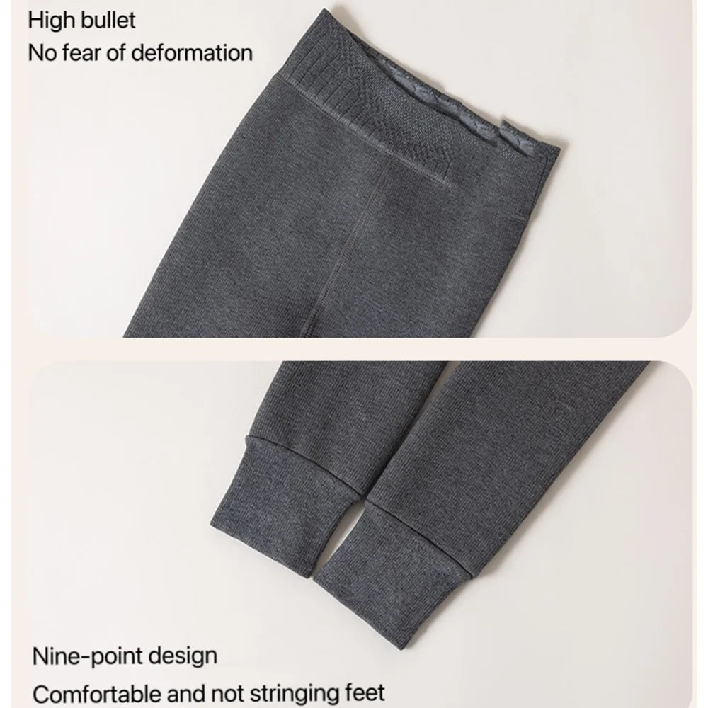 Girls Thermal Leggings Autumn Winter Thick Fleece Lined Kids Warm Stretchy Skinny Pants Solid Color Children Casual Trousers