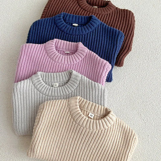 Suéter de punto para bebés y niñas, ropa de otoño para niños pequeños, prendas de punto de algodón suave para invierno, jersey de manga larga para bebés de 0 a 6 años