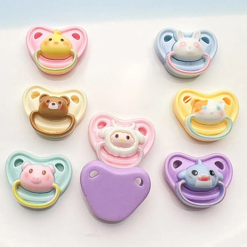 Lovely Pack of 10 Miniature Pacifiers for Baby Dolls, Kids Play Supplies & Doll Nipples for Pretend Play