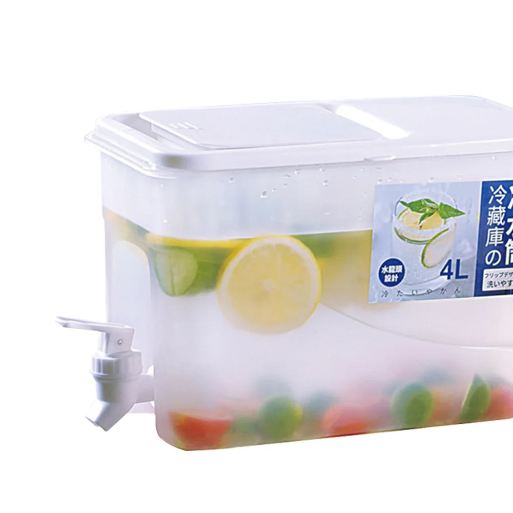 4L Refrigerator Cold Kettle Multifunction with Faucet Fridge Water Container Large Capacity Fridge Water Jug for Kitchen Fridge