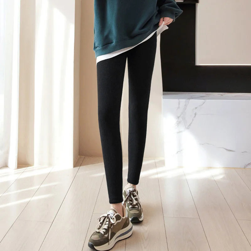 2025 Women's Winter Leggings High Waisted Thermal Plus Velvet Tight Stretch Leggings Keep Out The Cold Thicken Warm Cotton Pants
