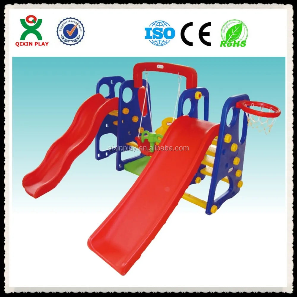 Guangzhou kids single swing and slide for sale / swing and slide ser for children (QX-18161B)