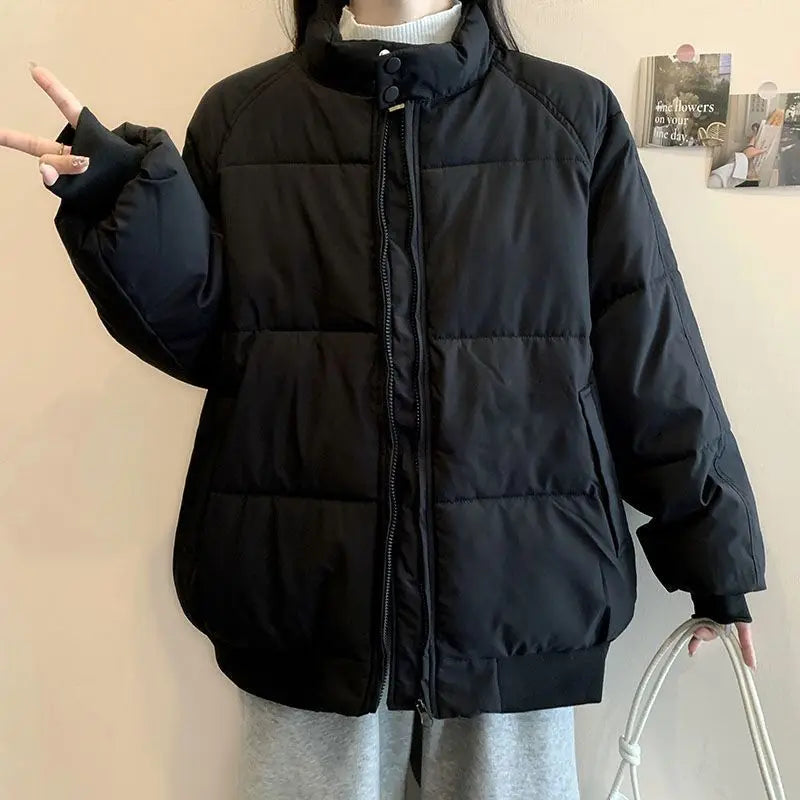 Down Cotton Jacket for Girls Winter Clothes 2025 New Loose Thickened Cotton Jacket Warm Cotton Jacket