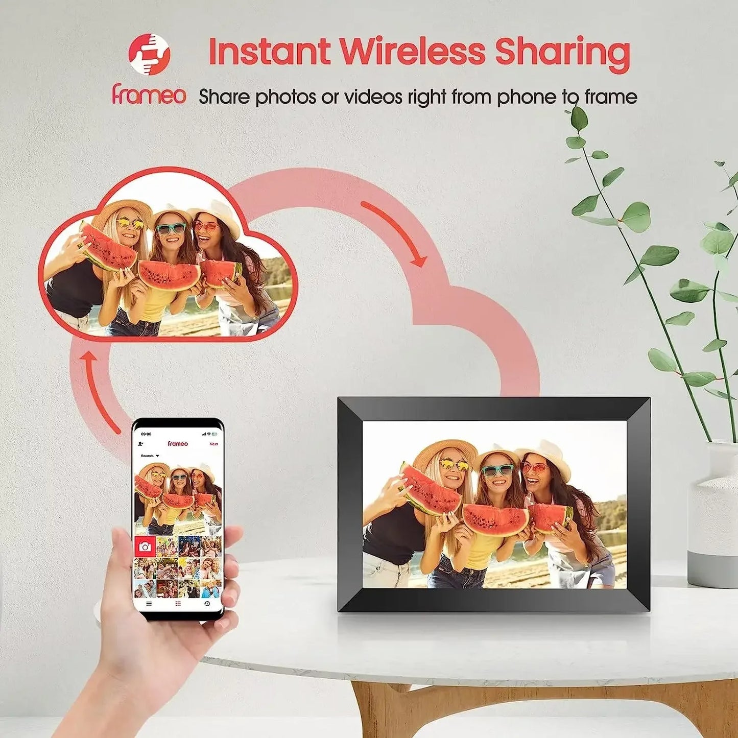 Frameo 10.1 Inch Smart WiFi Photo Frame Digital Picture Frame HD IPS Touch-screen 32 GB