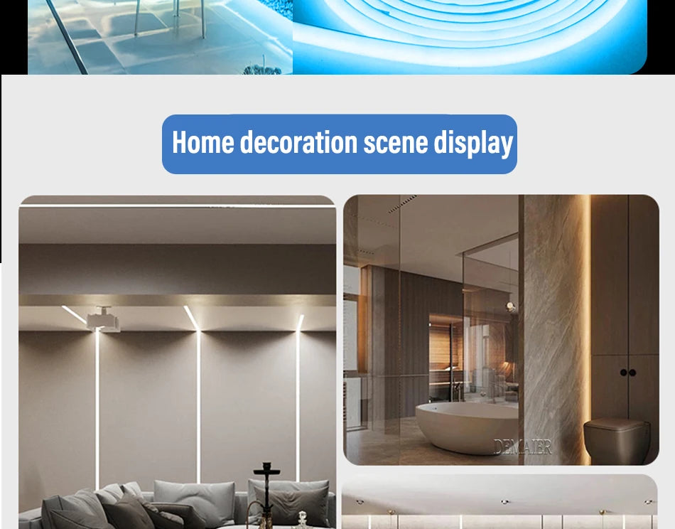 COB LED Strip 360leds/M High Bright EU Plug 220V CRI RA90 Waterproof Outdoor Garden FOB LED Tape For Bedroom Kitchen Lighting