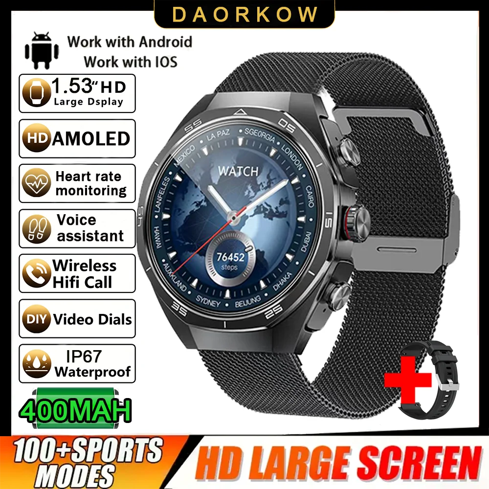 2026 New Smart Watch Men TWS 2-in-1 Bluetooth Earphones With Built-in Speaker HIFI  1.53HD SCreen Bluetooth Call IP67 Waterproof