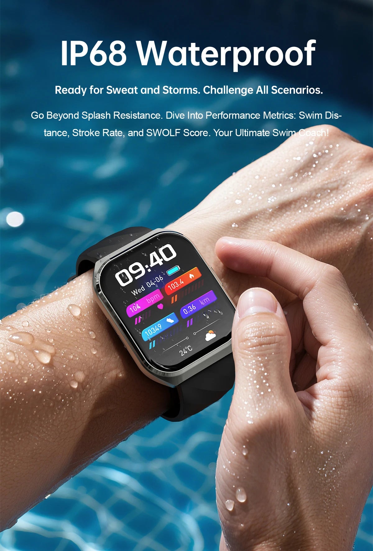 Smart Watch 1.83" IPS HD 3D Curved Screen 1000mAh Bluetooth Call IP68 Outdoor Sports Fitness Watch Men Women