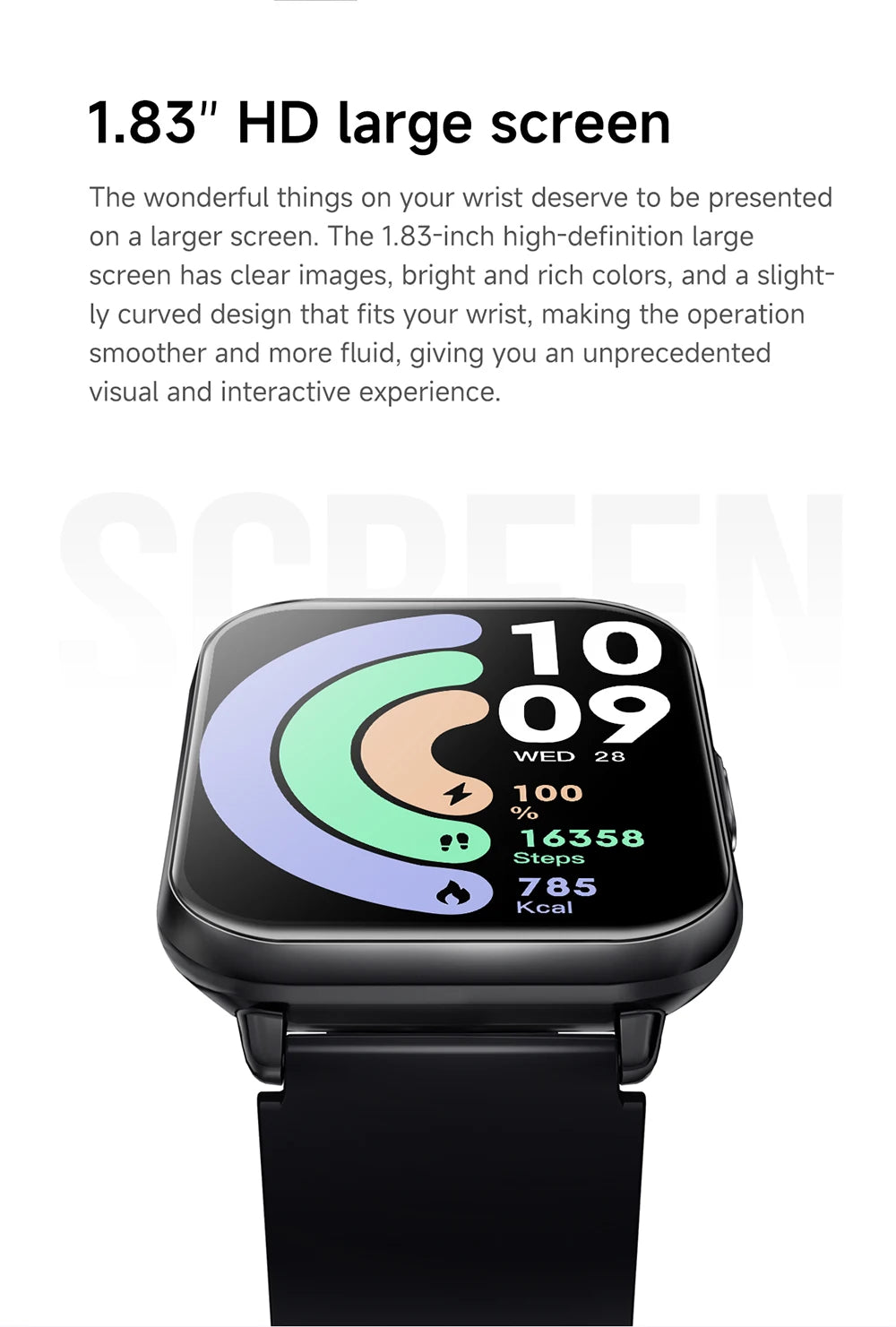 KUMI M2 Smart Watch 1.83" HD Screen ChatGPT 100+ AI Watch Faces Bluetooth Calling 100+ Sports Modes Health Monitoring 2ATM