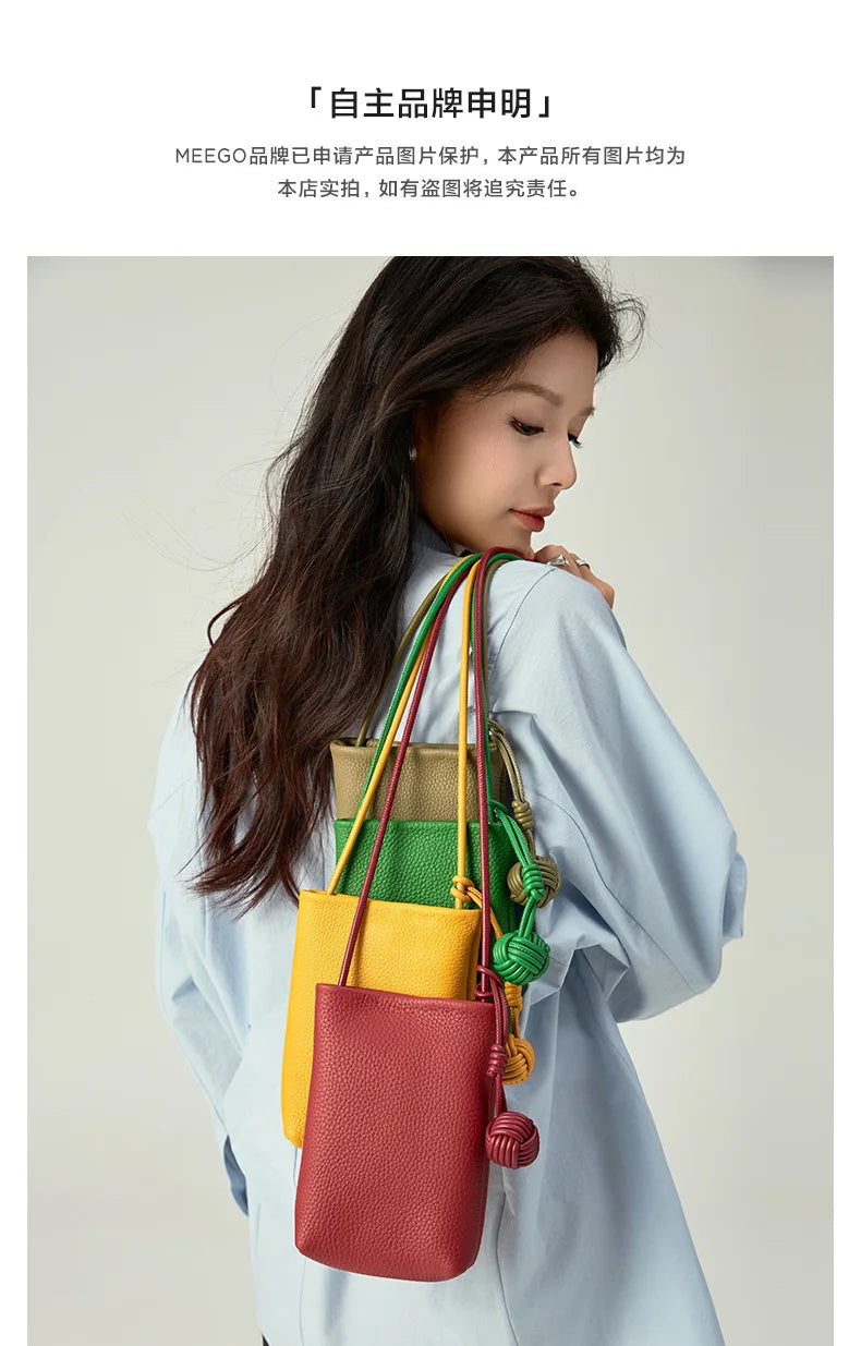 YANATARI mini Small Genuine Leather vintage Bag Crossbody Bag Luxury Hit Product Mobile Phone Shoulder Bag Women Mobile Bag