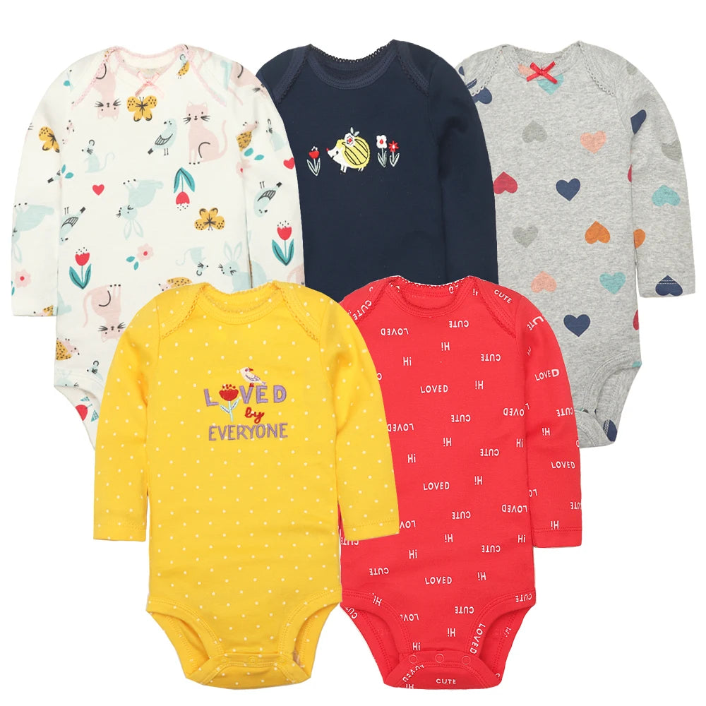 Mono Unisex para bebé niña, paquete de 5 monos de algodón para bebé recién nacido, Ropa para bebé, Ropa Infantil de dibujos animados, Ropa para bebé 2022