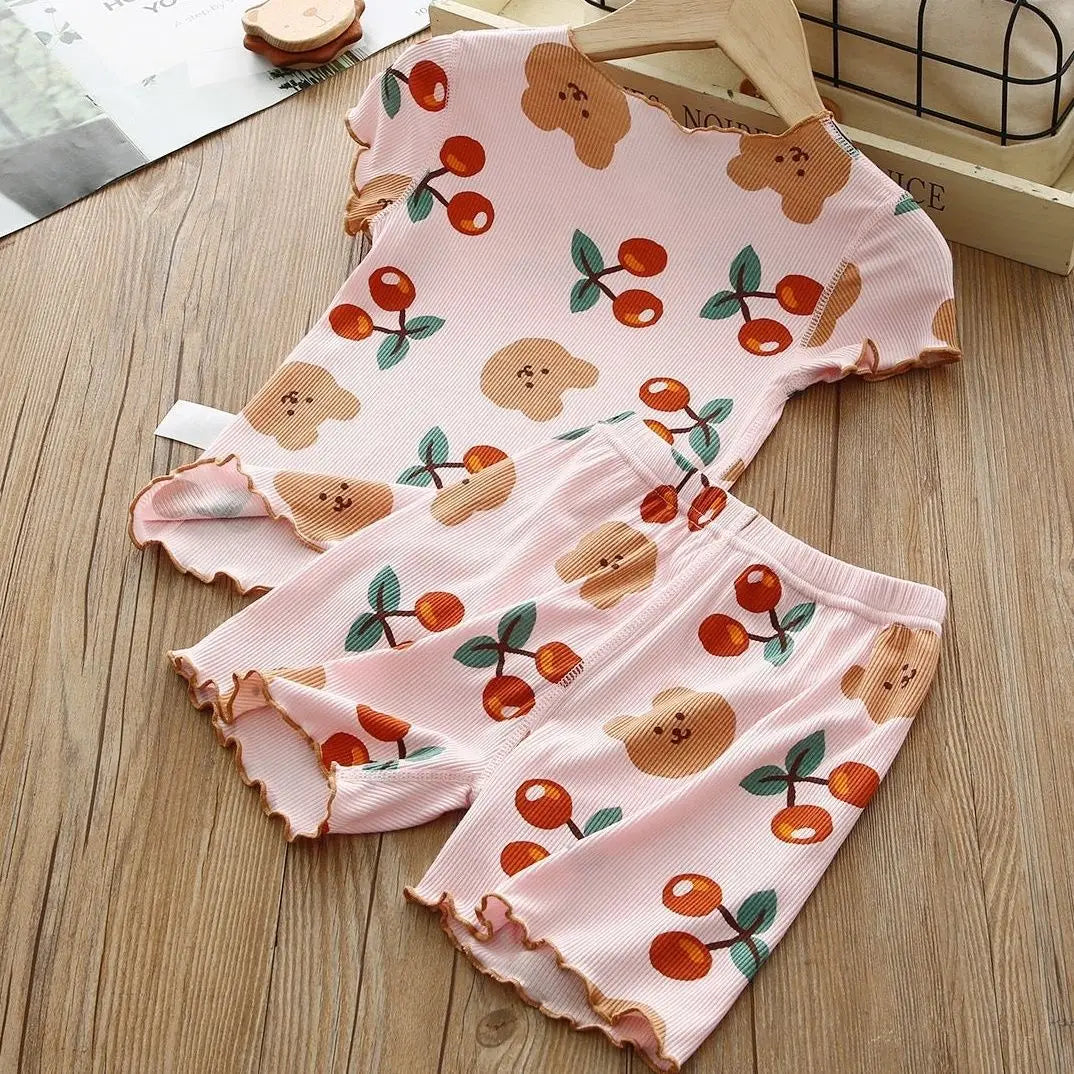 2026 Baby Pajamas Sets Child Pajamas Toddler Short Sleeve Baby Nightwear Pyjamas Kids Cartoon Homewear Clothes