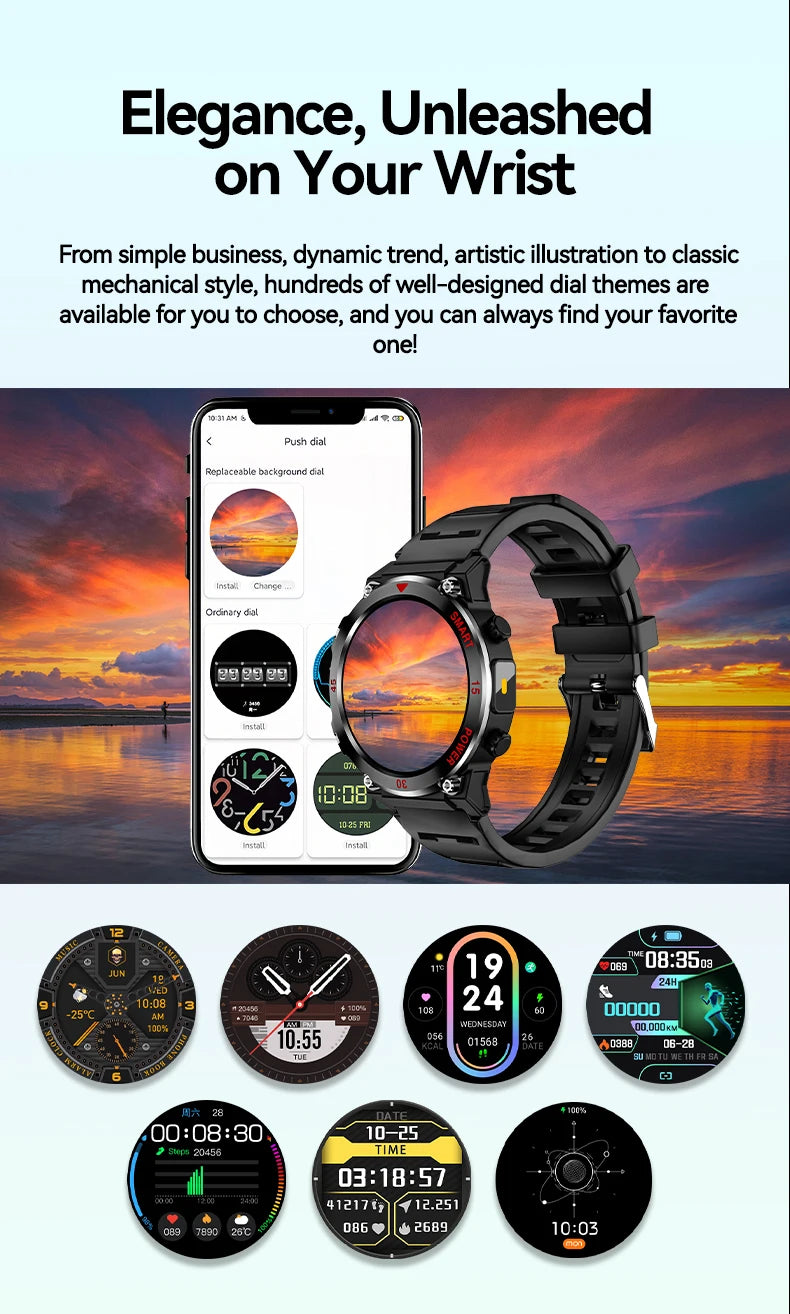 Smart Watch Men Women 1.52" Always-On Display Step Counter Magnetic Charging Bluetooth Call Fitness Tracker Multisport Modes