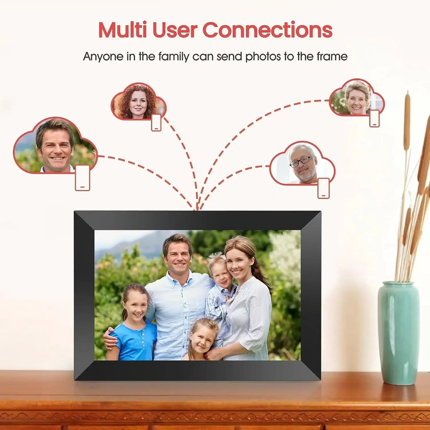 Frameo 10.1 Inch Smart WiFi Photo Frame Digital Picture Frame HD IPS Touch-screen 32 GB