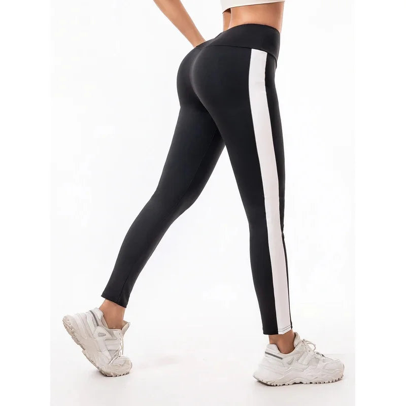Leggings Women wear high-waisted elastic letter stretch leggings hip lift yoga fitness pants