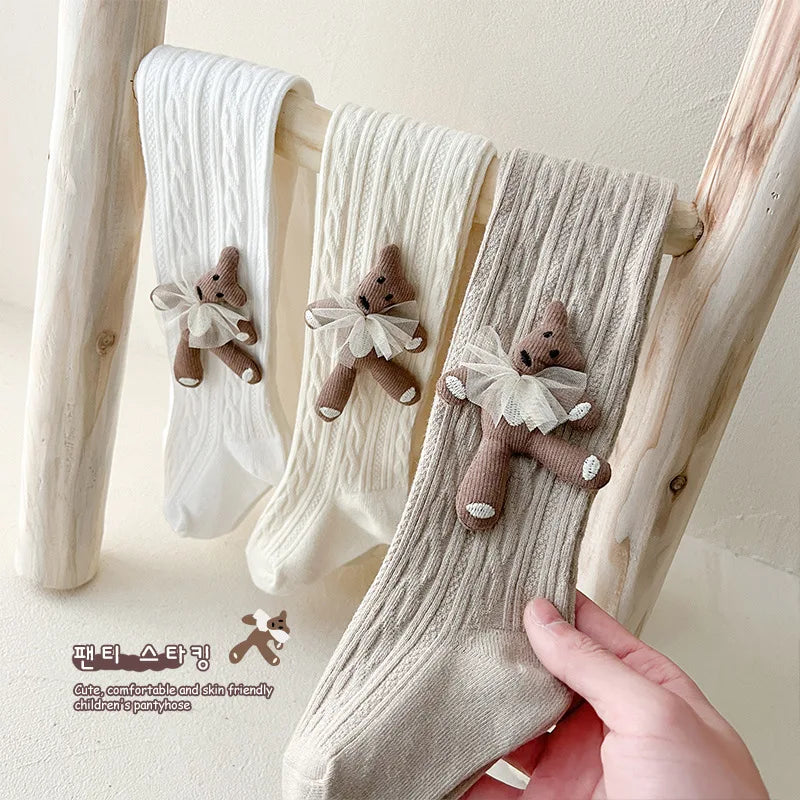 Baby Girl Legging Tights Cotton Cartoon Knitted Leggings Cute Bear Baby Pantyhose Newborn Girls Pantyhose Kids Fishnet Stockings