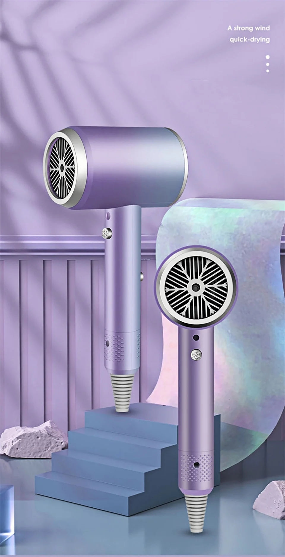 Hair Dryer 1200W Professional Powerful Hair Dryer Fast Heating Hot And Cold Adjustment Ionic Air Blow Dryer with Air Collecting