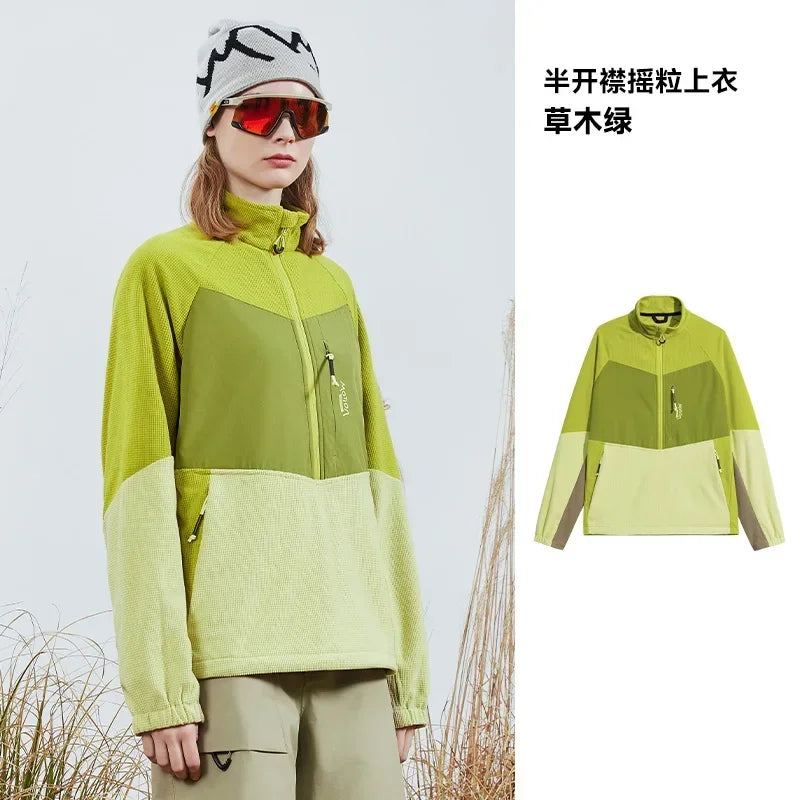 VECTOR Unisex Half-Zip Fleece Jacket for Camping and Hiking with Technology and Fleece Rain Jacket Men Jackets Jaqueta Feminina