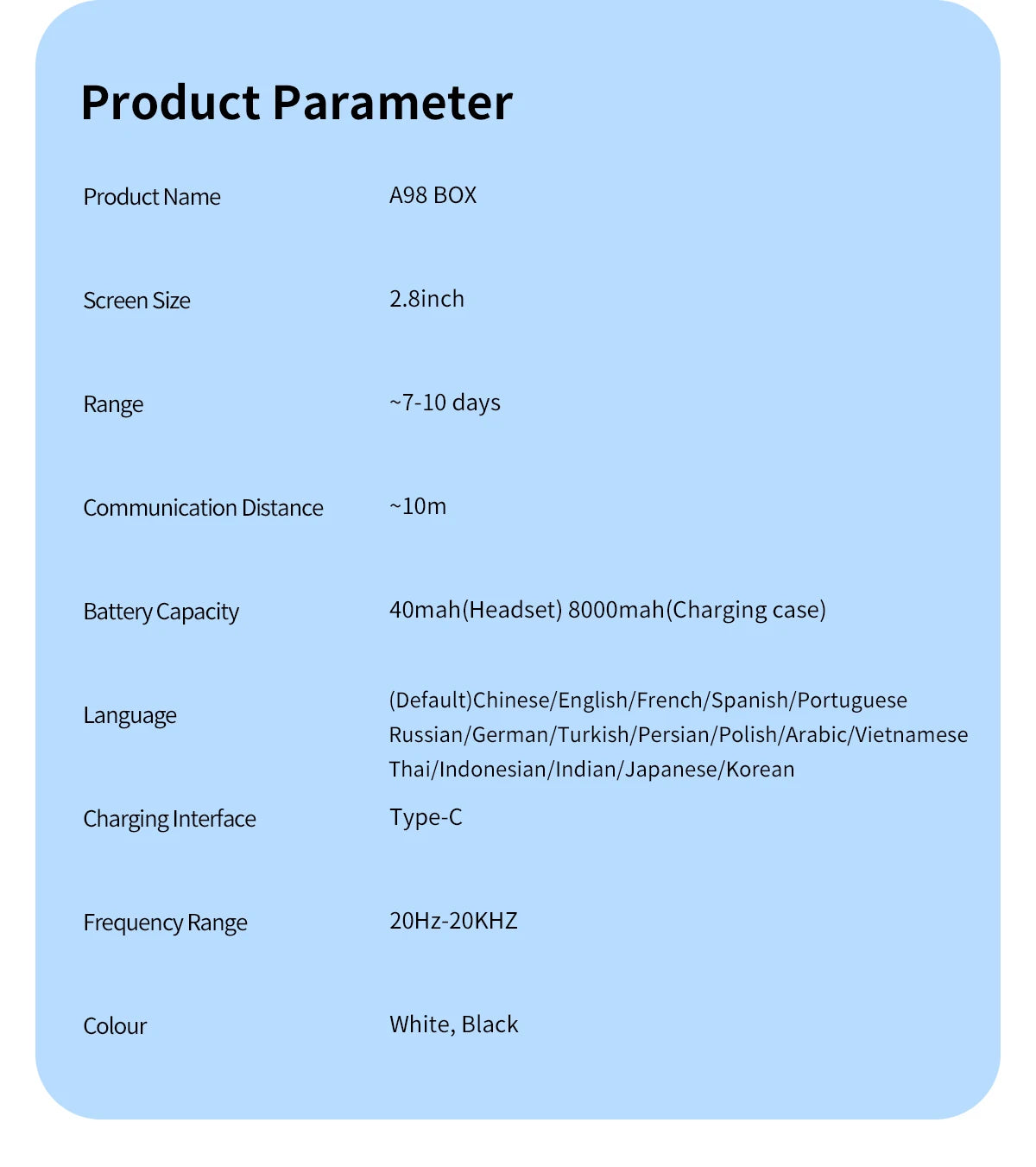 A98 3-in-1 Smart charging bank supports dialing Bluetooth headset 10000mah mobile power supply 2.8screen LCD