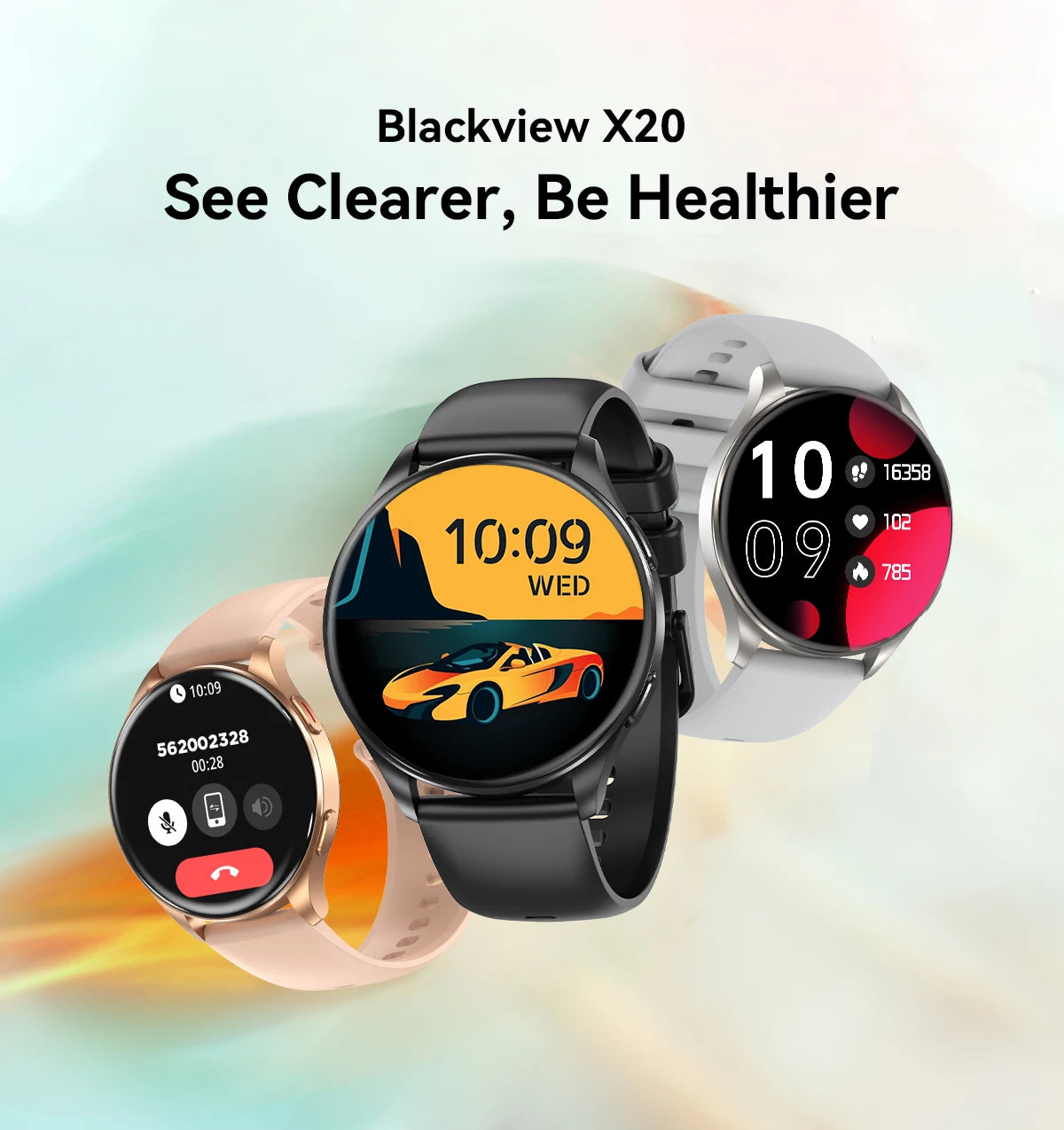 Blackview 2024 New Smartwatch X20 Watch AMOLED Display Hi-Fi Bluetooth Phone Calls Health and Fitness Tracking