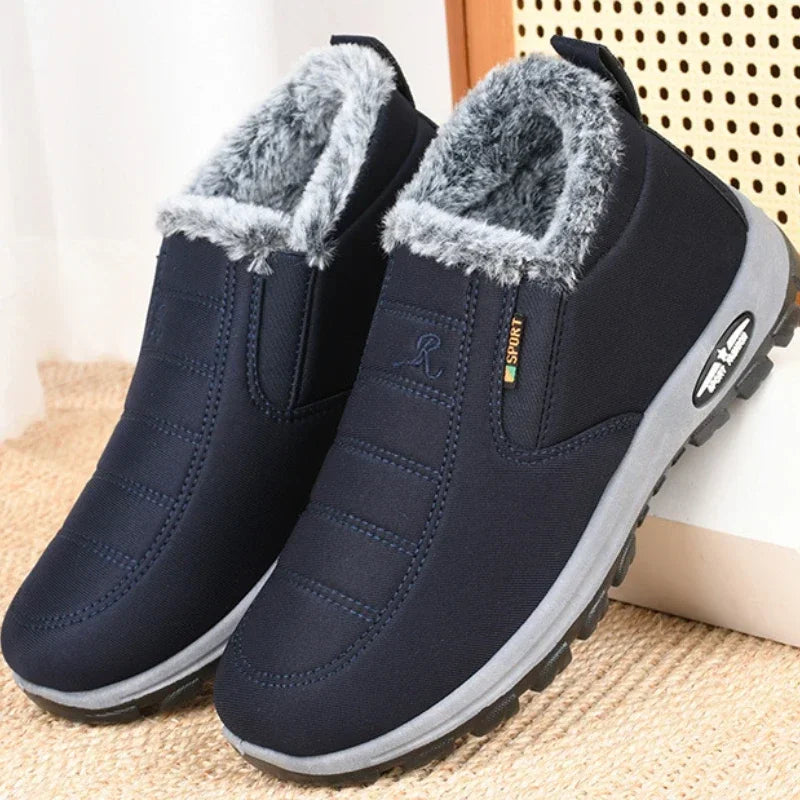 New Winter Snow Boots Outdoor suede anti slip shoes Men Casual Warm Fur Boots Comfortable elderly cotton shoes Zapatos Hombre
