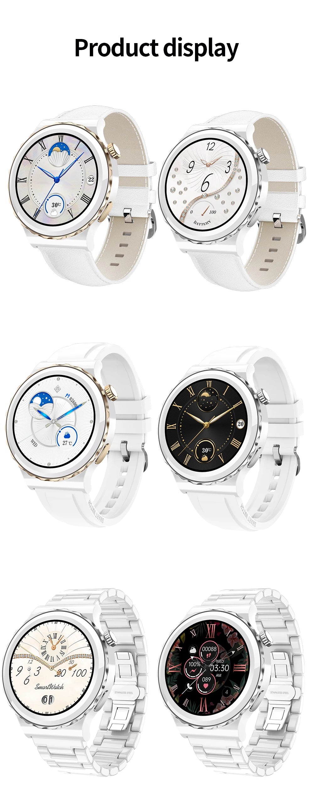Smart Watch Unisex Smart Watches Bluetooth Call GPS Activity Tracker 24-hour Health Test Wrist Watches Women's Health Monitoring