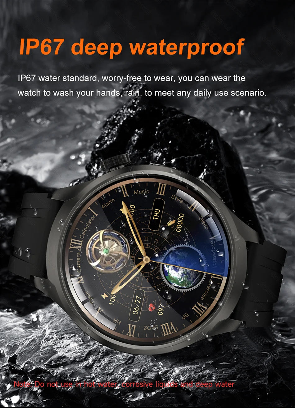 2024 New For HUAWEI Xiaomi Sports Smart Watches Men Call Watch 1.85 AMOLED Screen GPS Compass Altimeter Waterproof SmartWatch