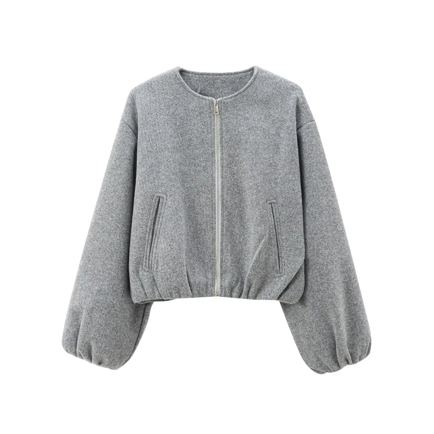 MUJER Fleece Bomber Jackets for Women Soft Zipper Woman's Sports Jacket Casual Cropped Jacket Women Long Sleeve Coats Outerwears