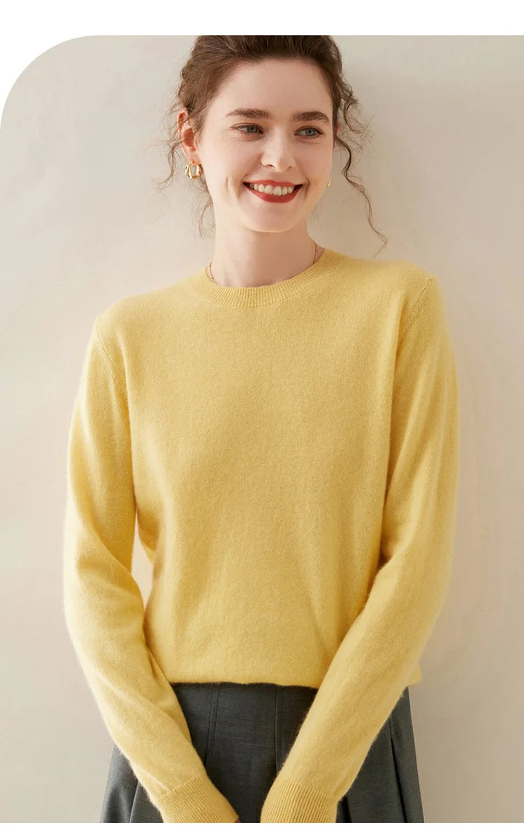 WinvyNee Cashmere Women Sweater Long Sleeve O neck Merino Wool Jumper Solid Knitwear Casual Pullover Tops Jumper Autumn A1054001