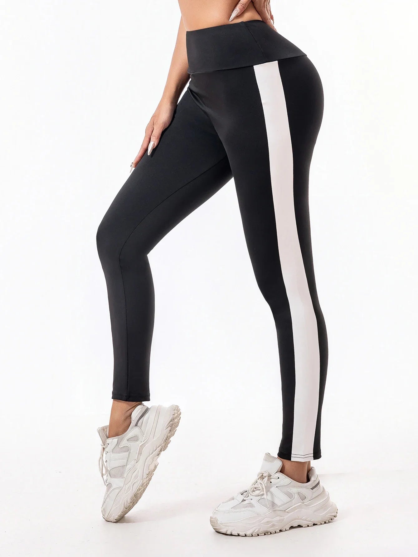 Leggings Women wear high-waisted elastic letter stretch leggings hip lift yoga fitness pants