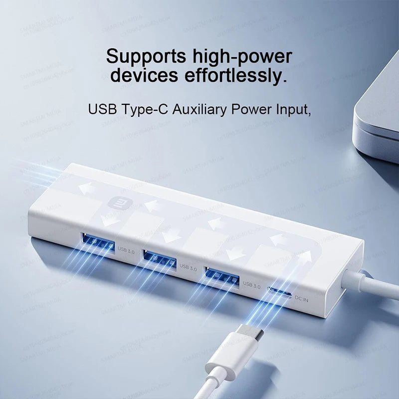 XIAOMI Four-in-one Dual-head Wire Splitter，USB Hub，4 High - Speed USB 3.0 Interface，USB Type - C And USB - A Two-in-one