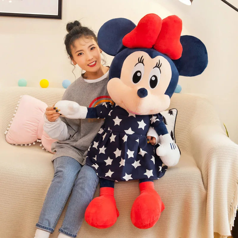 Disney Star Mickey Plush Toy Minnie Doll Large Couple Mickey Mouse Playing with Children's Pillow Doll Gifts