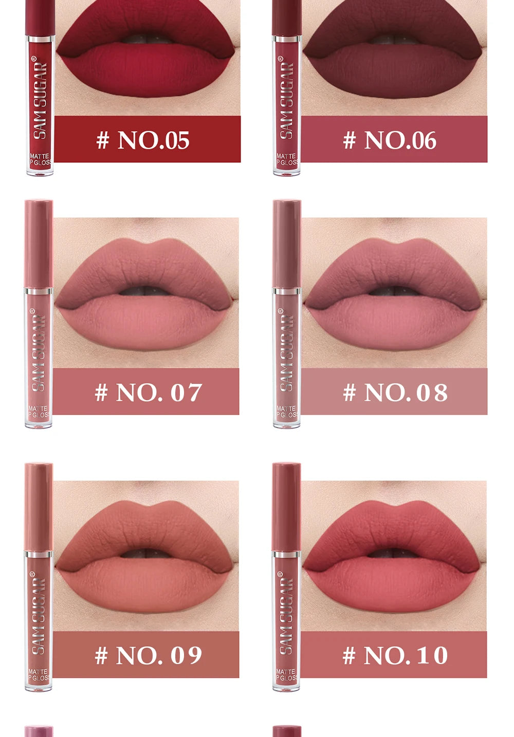 Velvet Matte Lip Kit, Waterproof, Smudge-Proof, Smooth Application, Long-Lasting Makeup Effect