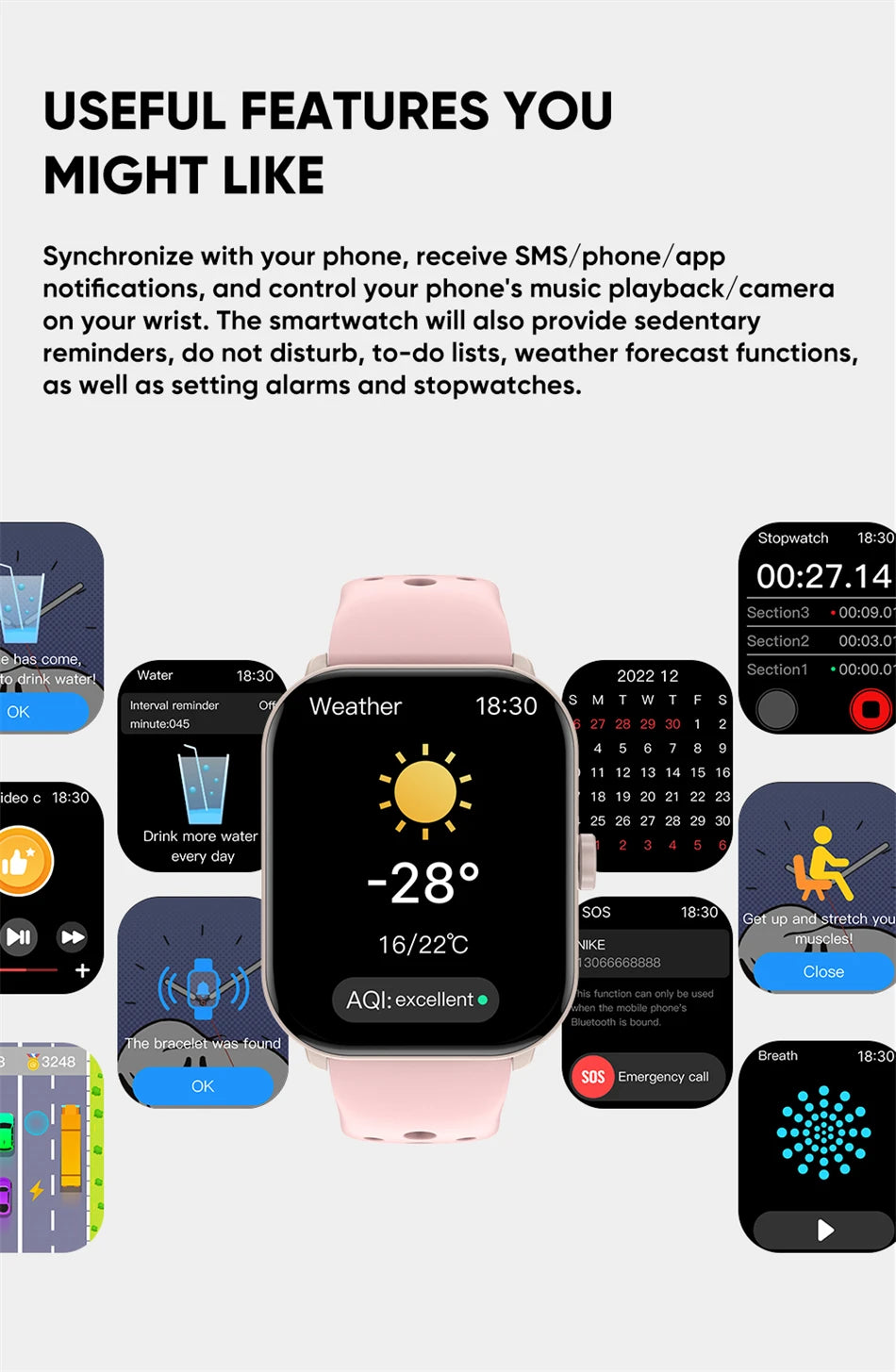 Watch 5 Smart Watch Men HD AMOLED Screen Fitness Tracker Heart Rate Bluetooth Call GPS Track Waterproof Sports SmartWatch Women