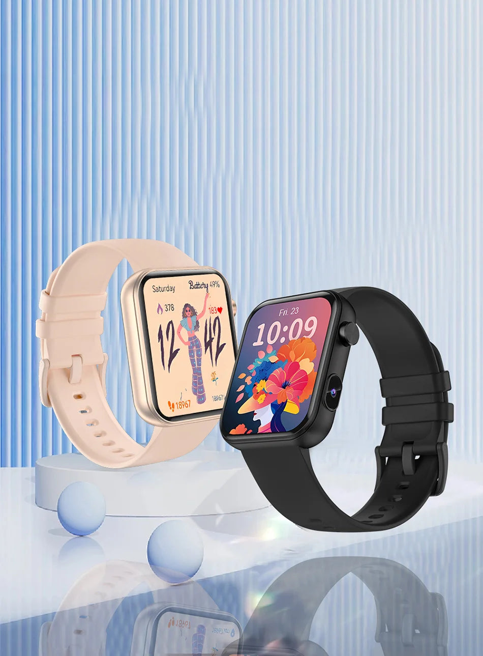 2025 New Smart Watch Men Women Camera Take Photos Record Video Health Monitor Sports Fitness Waterproof BT Call Smartwatch
