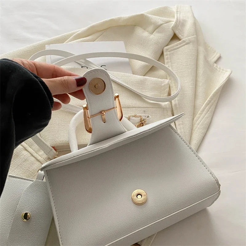 7 Color Pu Leather Ladies Brand Shoulder Bag With Coin Purse Crossbody Small Phone Bag Female Flap Messenger Bag Silver