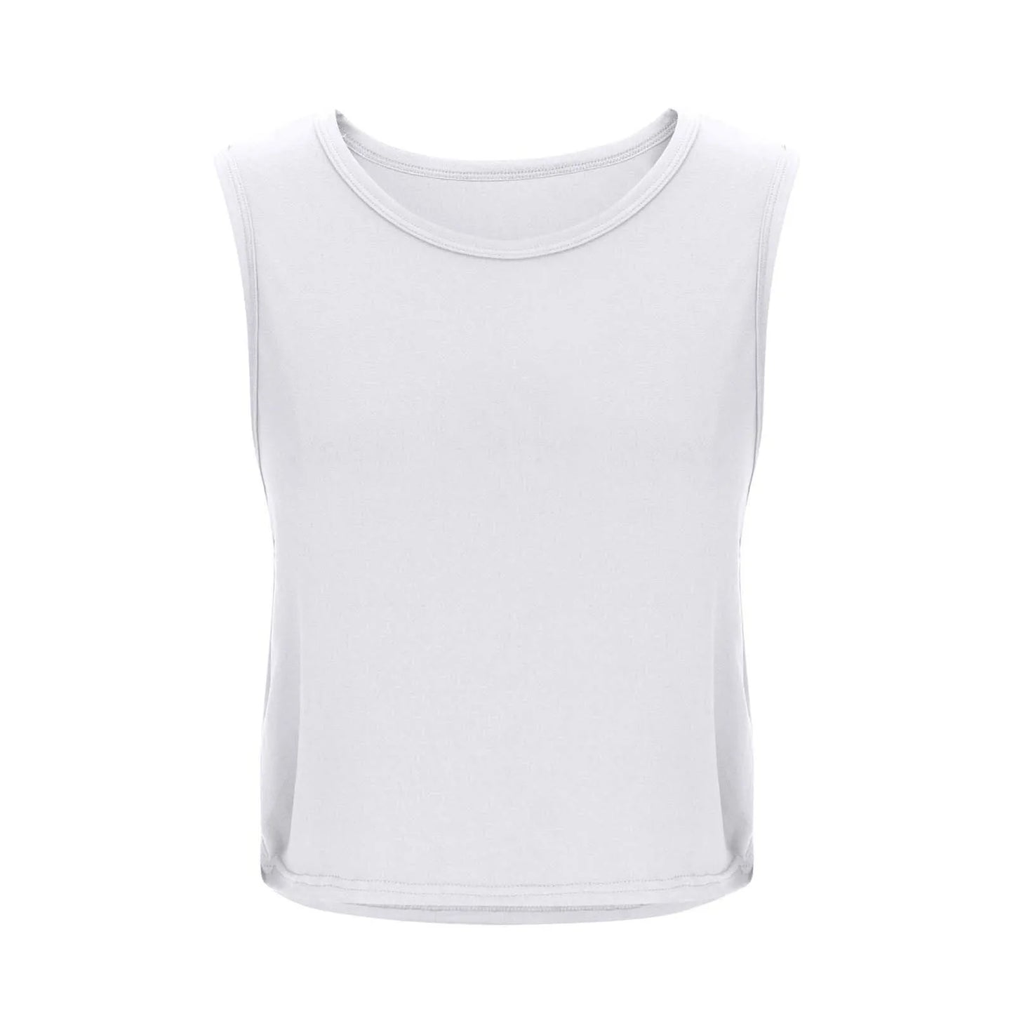 Women Sleeveless Yoga Tops Athletic Vest Breathable Blouse Cover Up Gym Workout Cool T-Shirt Running Short Tank Crop Top