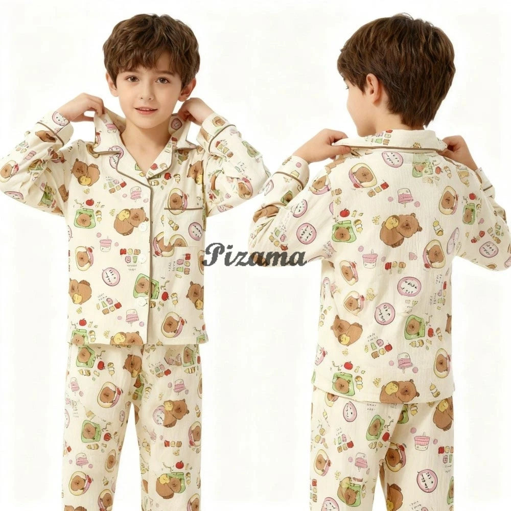 Spring Autumn Winter Teen Girls Pajamas Sets Children 2 Piece Full Sleeve Loungewear Kids Pyjamas Button Down Pijama Teen Niña