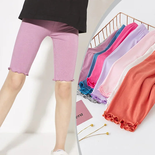 Pantalones de verano para niñas, ropa de Color caramelo para niños, bragas para adolescentes, pantalones informales para bebés, mallas deportivas hasta la rodilla para niñas