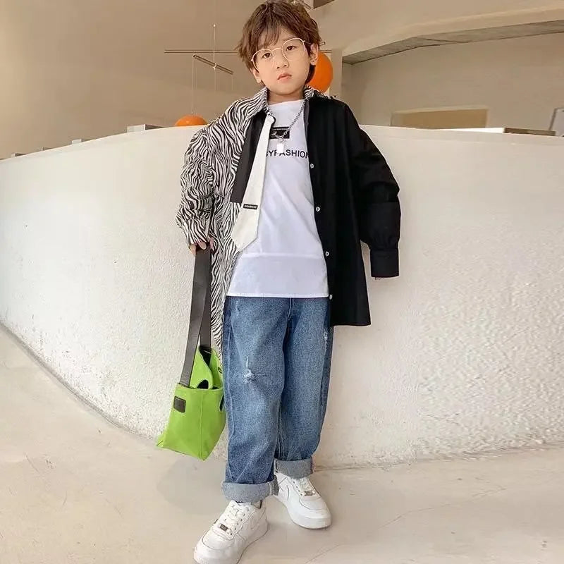 Boy Jeans Solid Color Jeans Spring Autumn Jeans Baby Casual Style Toddler Cowgirl Children Pants Children's Clothes