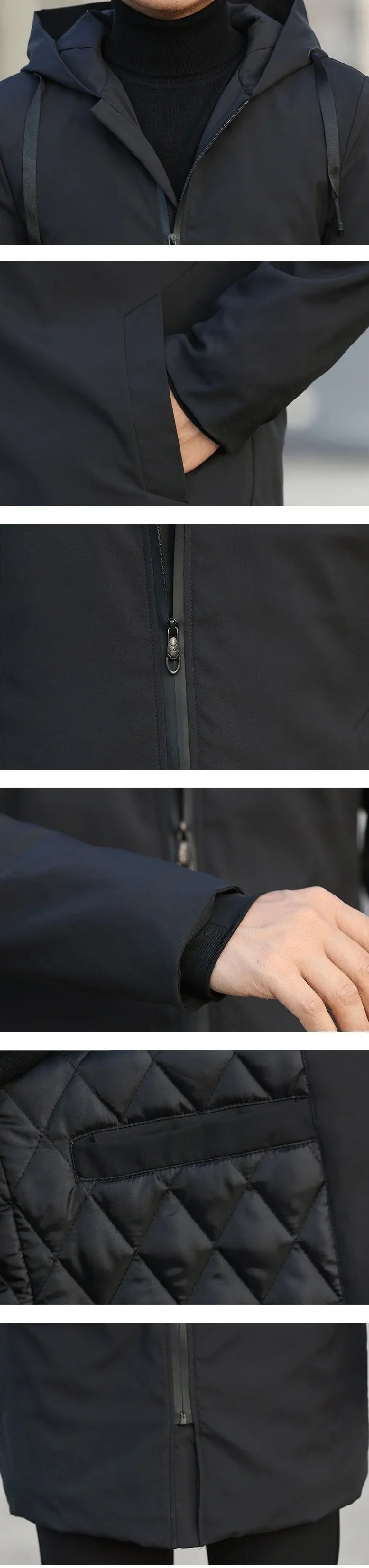 Autumn Winter Men's Trench Coat Male Windbreaker Outerwear Jaquet Man Coat Men Casual Thicken Warm Hooded Parkas Men Jackets