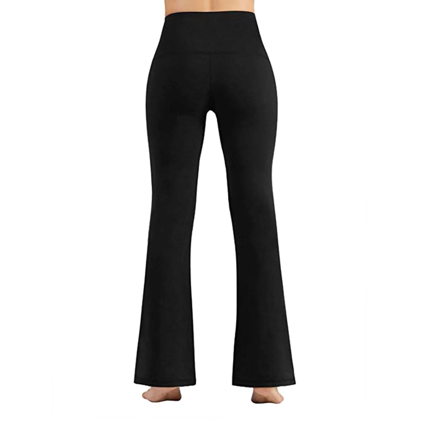 Middle Waist Flare Pants For Women Tummy Control Workout Long Trousers Elastic Casual Streetwear Fashion Leggings Bottoms